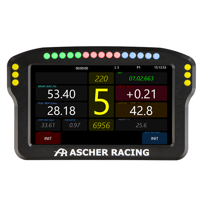Ascher Racing 5" 模擬賽車儀表板 (Dashboard)